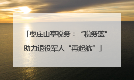 枣庄山亭税务：“税务蓝”助力退役军人“再起航”