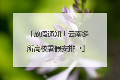 放假通知！云南多所高校暑假安排→