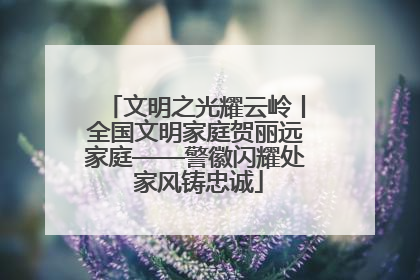 文明之光耀云岭丨全国文明家庭贺丽远家庭——警徽闪耀处 家风铸忠诚