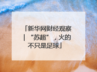 新华网财经观察｜“苏超”，火的不只是足球