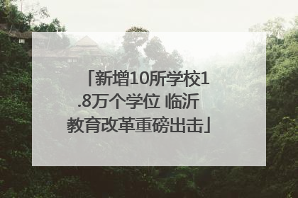新增10所学校1.8万个学位 临沂教育改革重磅出击