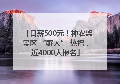日薪500元！神农架景区 “野人” 热招，近4000人报名