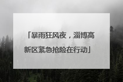 暴雨狂风夜，淄博高新区紧急抢险在行动