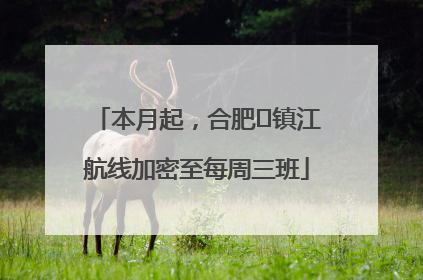 本月起，合肥⇋镇江航线加密至每周三班