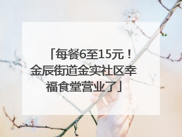 每餐6至15元！金辰街道金实社区幸福食堂营业了
