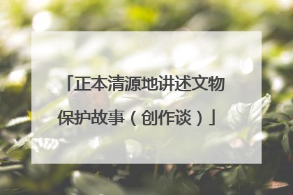 正本清源地讲述文物保护故事（创作谈）