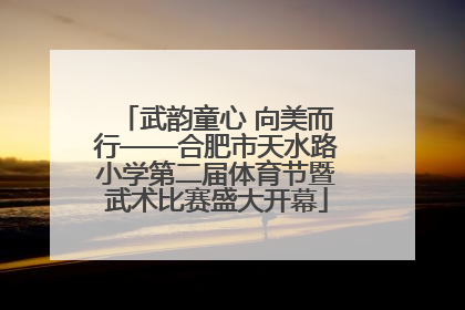 武韵童心 向美而行——合肥市天水路小学第二届体育节暨武术比赛盛大开幕