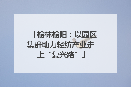 榆林榆阳：以园区集群助力轻纺产业走上“复兴路”