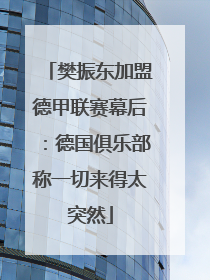 樊振东加盟德甲联赛幕后：德国俱乐部称一切来得太突然