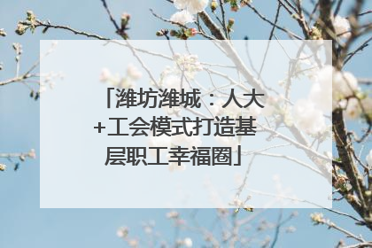 潍坊潍城：人大+工会模式打造基层职工幸福圈