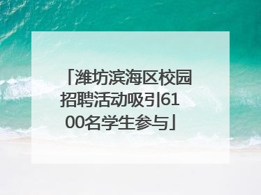 潍坊滨海区校园招聘活动吸引6100名学生参与