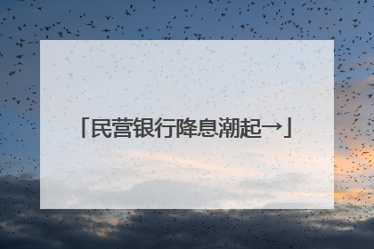 民营银行降息潮起→