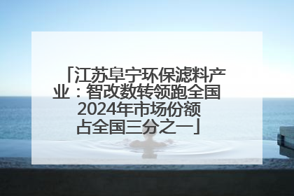 江苏阜宁环保滤料产业：智改数转领跑全国 2024年市场份额占全国三分之一
