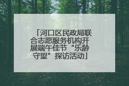 河口区民政局联合志愿服务机构开展端午佳节“乐龄守望”探访活动