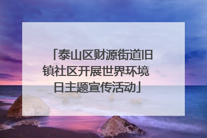 泰山区财源街道旧镇社区开展世界环境日主题宣传活动