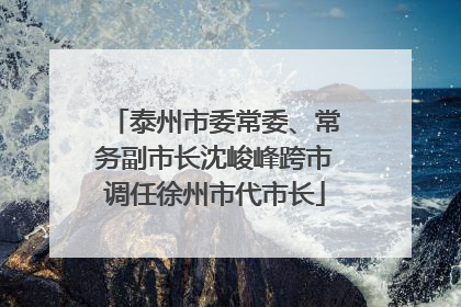 泰州市委常委、常务副市长沈峻峰跨市调任徐州市代市长