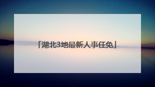 湖北3地最新人事任免