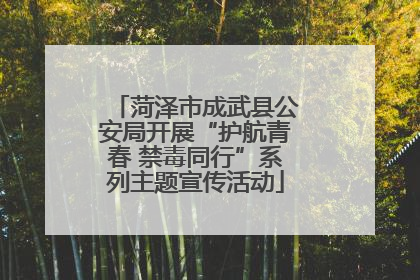 菏泽市成武县公安局开展“护航青春 禁毒同行”系列主题宣传活动