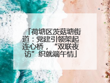 荷塘区茨菇塘街道：党建引领架起连心桥，“双联夜访”织就端午情