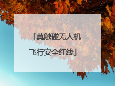 莫触碰无人机飞行安全红线