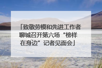 致敬劳模和先进工作者 聊城召开第六场“榜样在身边”记者见面会