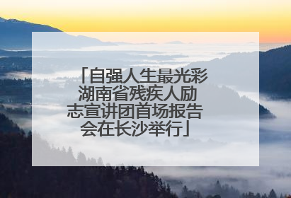 自强人生最光彩 湖南省残疾人励志宣讲团首场报告会在长沙举行