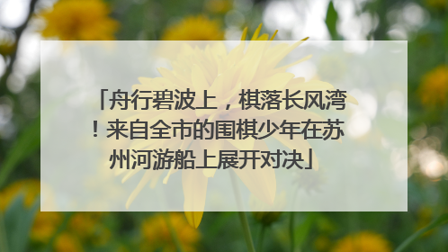 舟行碧波上，棋落长风湾！来自全市的围棋少年在苏州河游船上展开对决