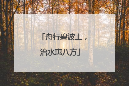 舟行碧波上，治水惠八方
