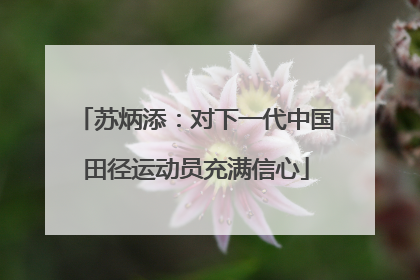 苏炳添：对下一代中国田径运动员充满信心