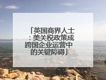 英国商界人士：美关税政策成跨国企业运营中的关键障碍