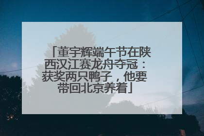 董宇辉端午节在陕西汉江赛龙舟夺冠：获奖两只鸭子，他要带回北京养着