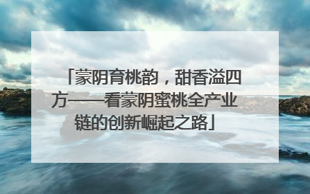 蒙阴育桃韵，甜香溢四方——看蒙阴蜜桃全产业链的创新崛起之路