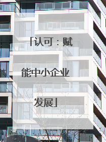 认可：赋能中小企业发展
