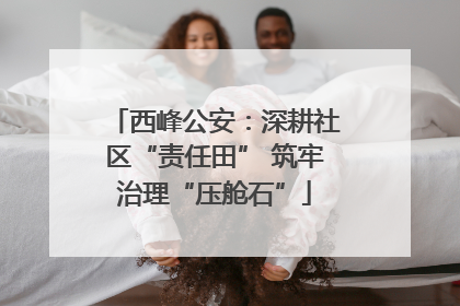西峰公安：深耕社区“责任田” 筑牢治理“压舱石”
