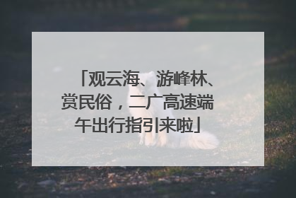 观云海、游峰林、赏民俗，二广高速端午出行指引来啦