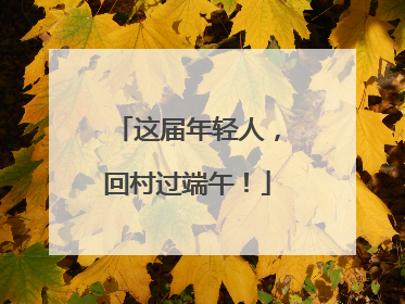 这届年轻人，回村过端午！