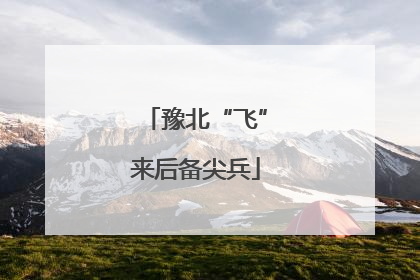 豫北“飞”来后备尖兵