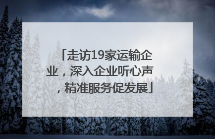 走访19家运输企业，深入企业听心声，精准服务促发展