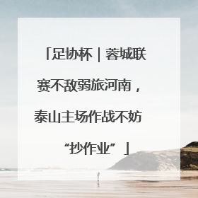 足协杯｜蓉城联赛不敌弱旅河南，泰山主场作战不妨“抄作业”