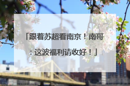 跟着苏超看南京！南哥：这波福利请收好！