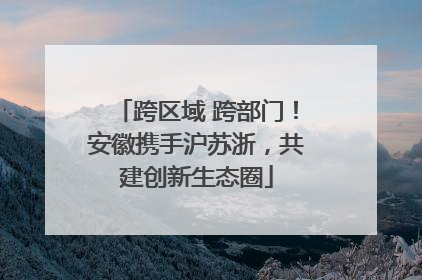 跨区域 跨部门！安徽携手沪苏浙，共建创新生态圈