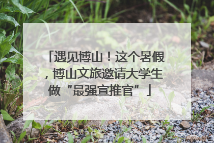 遇见博山！这个暑假，博山文旅邀请大学生做“最强宣推官”