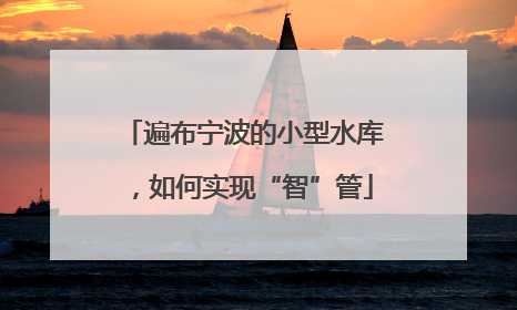 遍布宁波的小型水库，如何实现“智”管