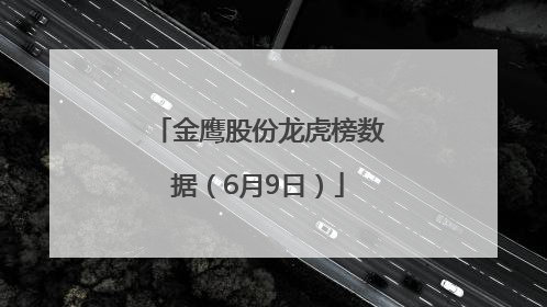 金鹰股份龙虎榜数据（6月9日）