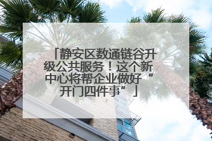 静安区数通链谷升级公共服务！这个新中心将帮企业做好“开门四件事”
