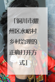 铜川市耀州区水峪村乡村治理的正确打开方式