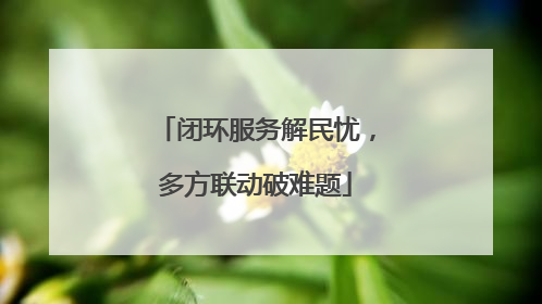 闭环服务解民忧，多方联动破难题