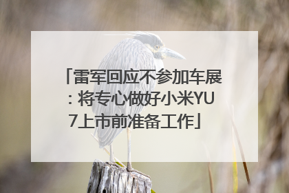 雷军回应不参加车展：将专心做好小米YU7上市前准备工作