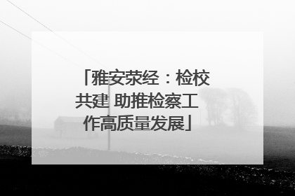 雅安荥经：检校共建 助推检察工作高质量发展