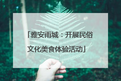 雅安雨城：开展民俗文化美食体验活动